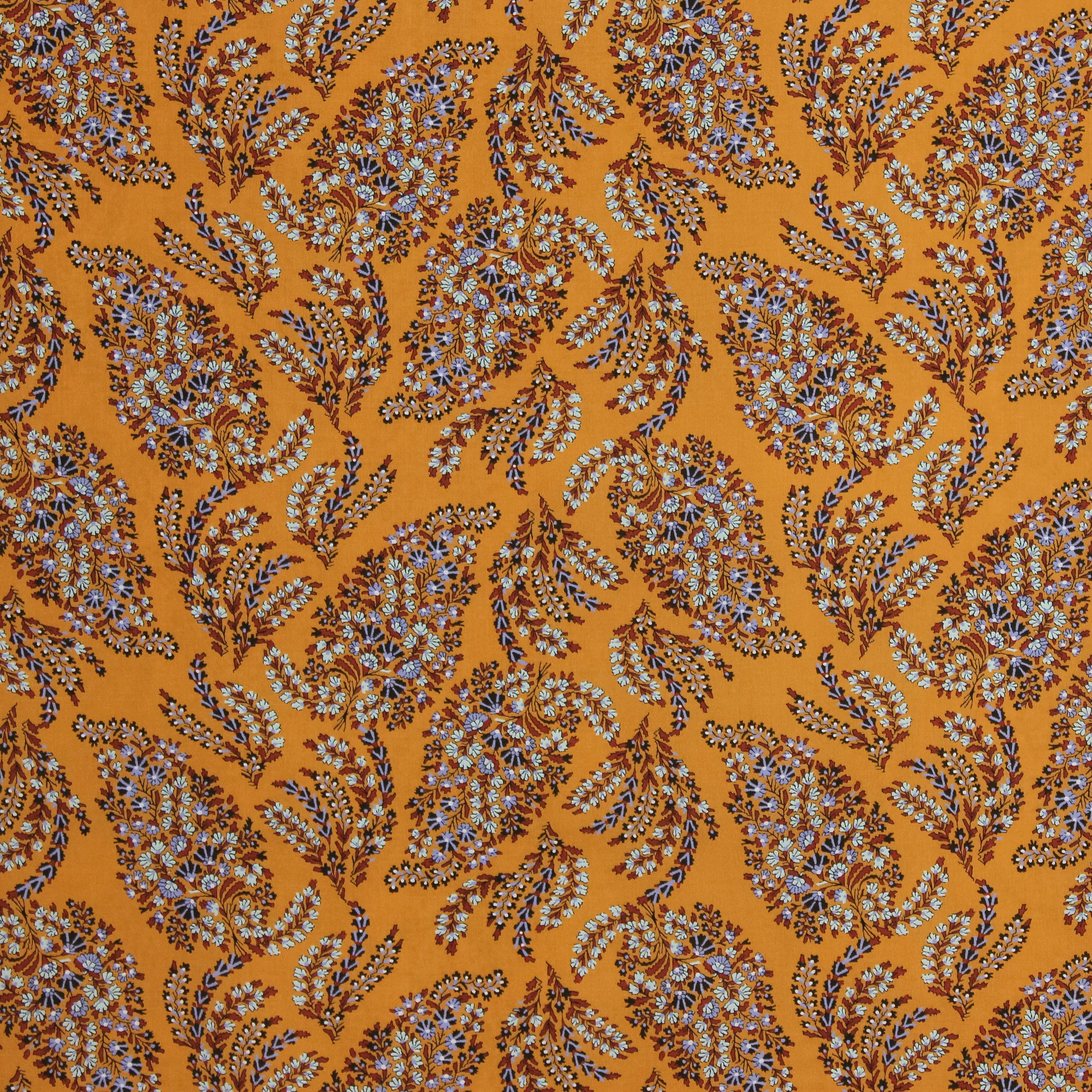 Oranje viscose met bloemen - La Maison Victor