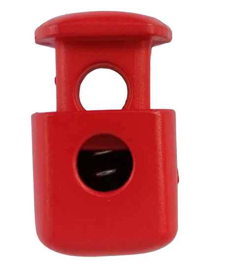 Koordstopper plastic - grote blok 38 mm - rood