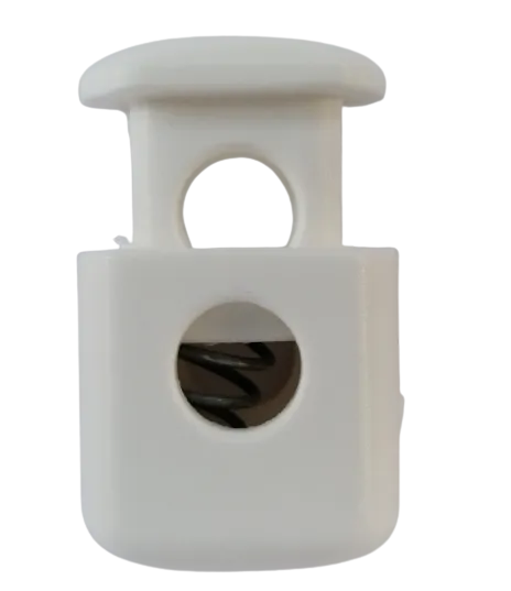 Koordstopper plastic - grote blok 38 mm - wit