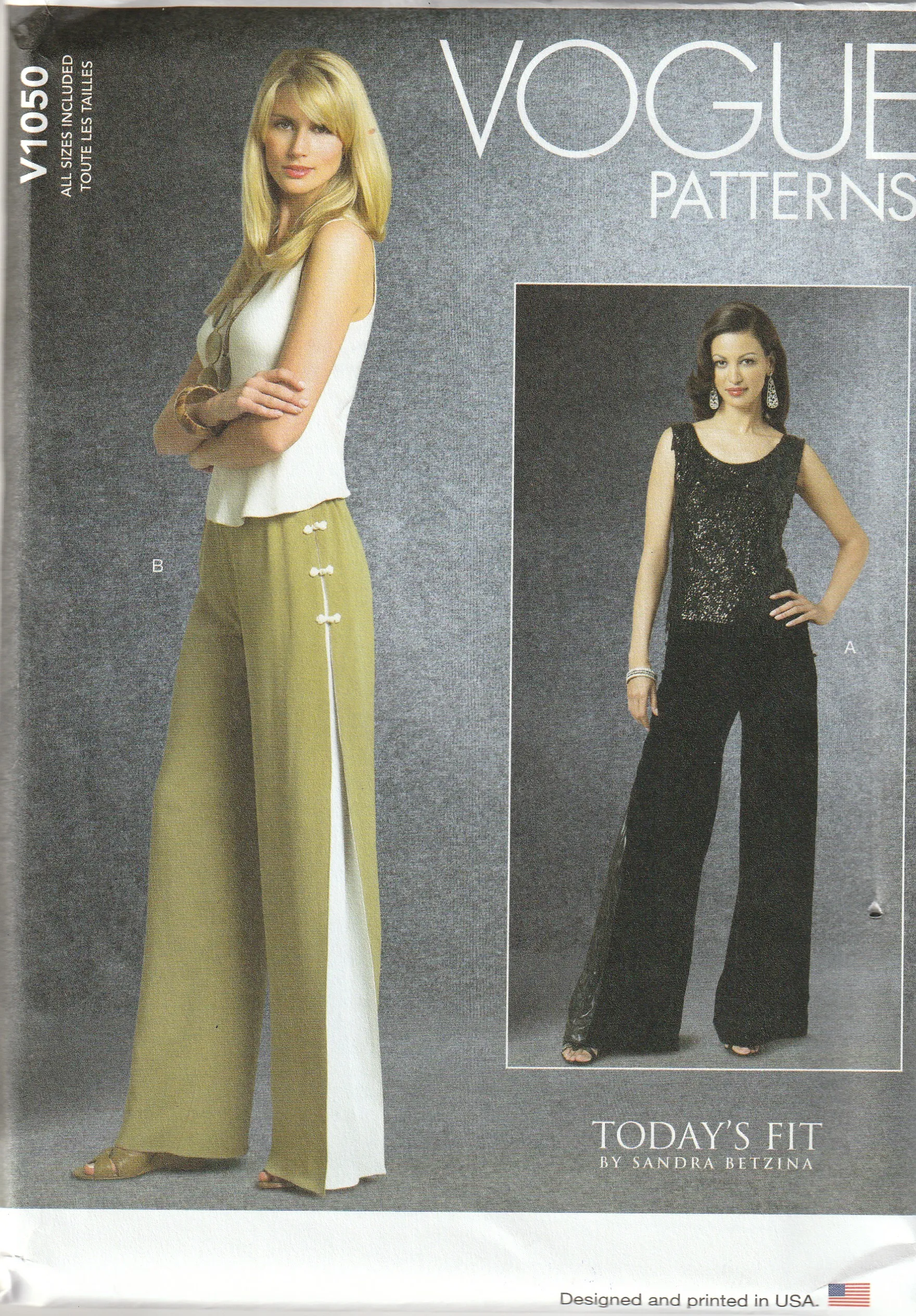 Patroon broek V1050 alle maten - Vogue Patterns®