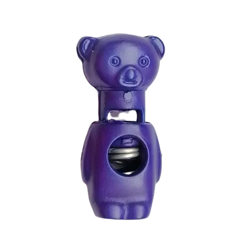 Koordstopper plastic beertje 28 mm - paars