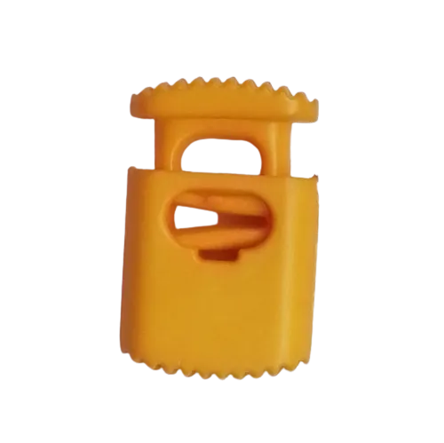 Koordstopper plastic met ribbels 20 mm - geel