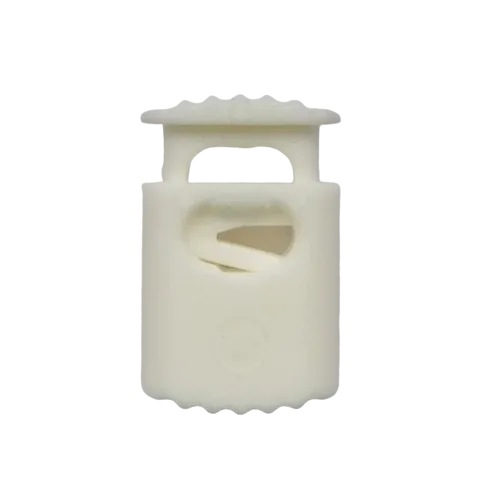 Koordstopper plastic met ribbels 20 mm - wit