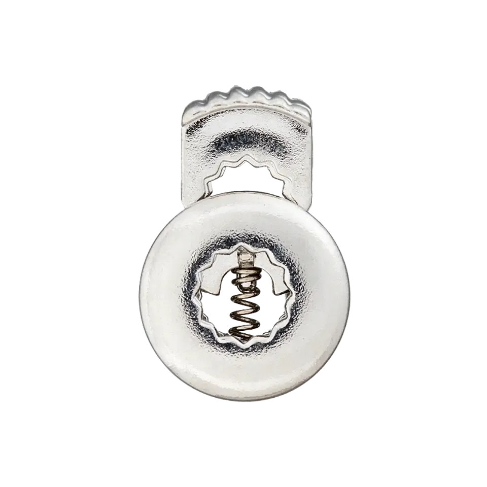 Koordstopper plastic plat rond 25 mm - zilver