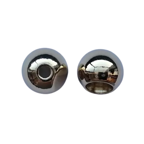 Koord einde metaal 12 mm - bol goud (opening 3 mm)