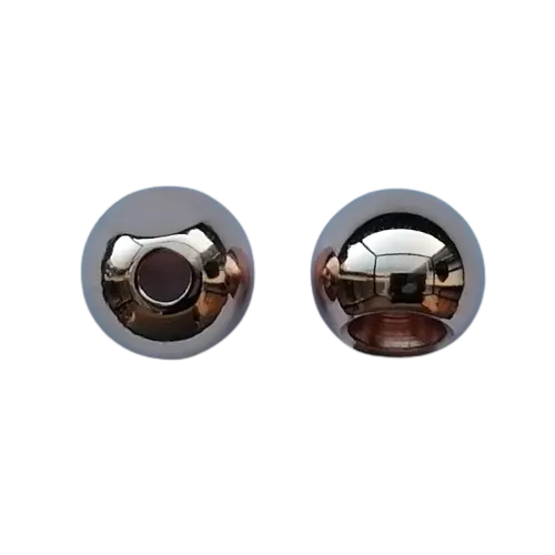 Koord einde metaal 12 mm - bol koper (opening 3 mm)