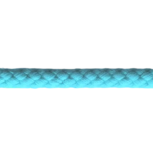 Turquoise gevlochten koord - katoen 7 mm