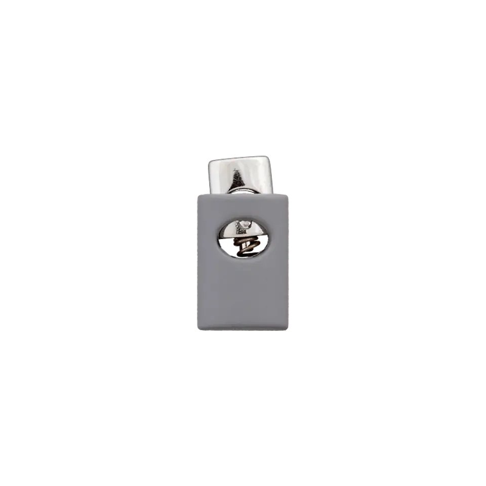 Koordstopper metaal 1 gaats - 18 mm - grijs en zilver