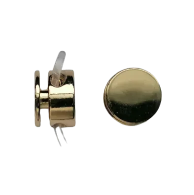 Koordstopper metaal 2 gaten - rond 12 mm - goud (openingen 3 mm)