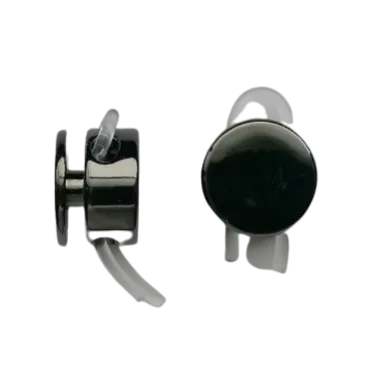Koordstopper metaal 2 gaten - rond 12 mm - gunmetal / zwart zilver (openingen 3 mm)