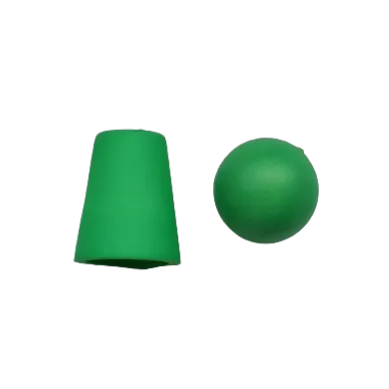 Koord einde plastic 18 mm - groen (opening 5 mm)