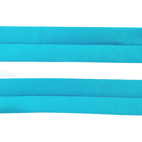 Biais - rekbare katoen 2 cm - turquoise