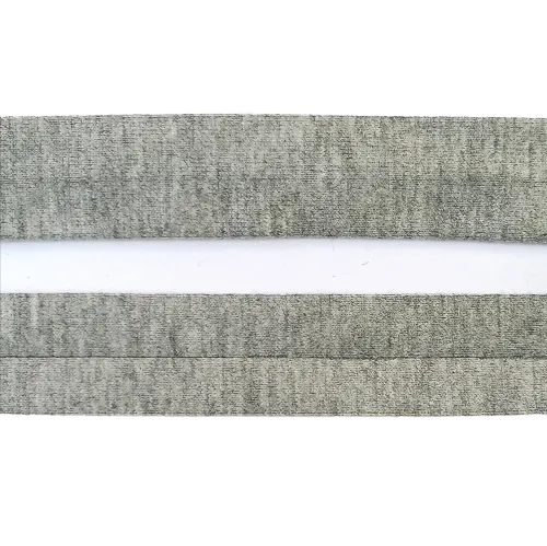 Biais - rekbare katoen 2 cm - gemêleerd grijs