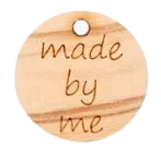 Label 'made by me' - naturel hout 16 mm rond