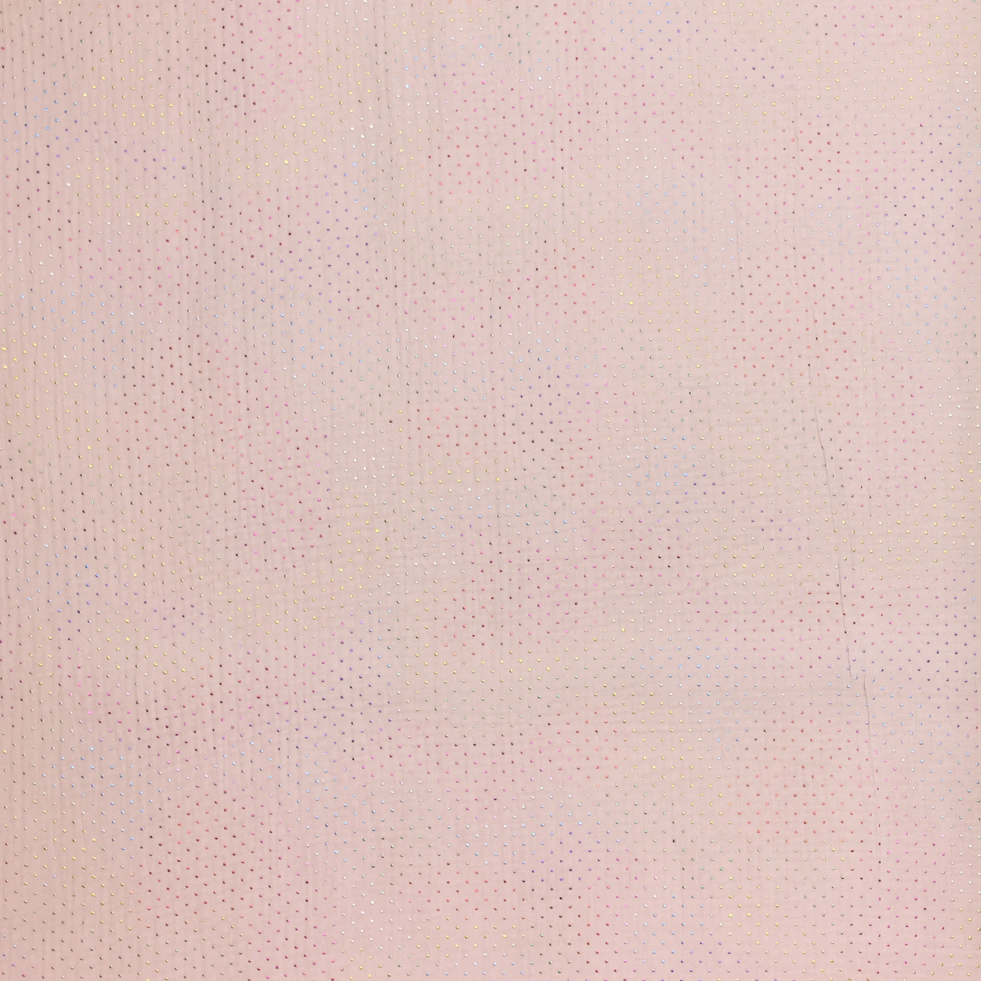 Roze double gauze met kleurrijke bolletjes