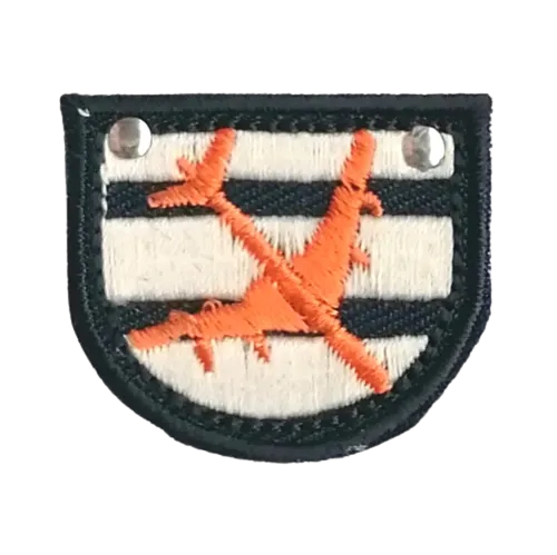 Opstrijkbare applicatie - oranje vliegtuig - 3 cm