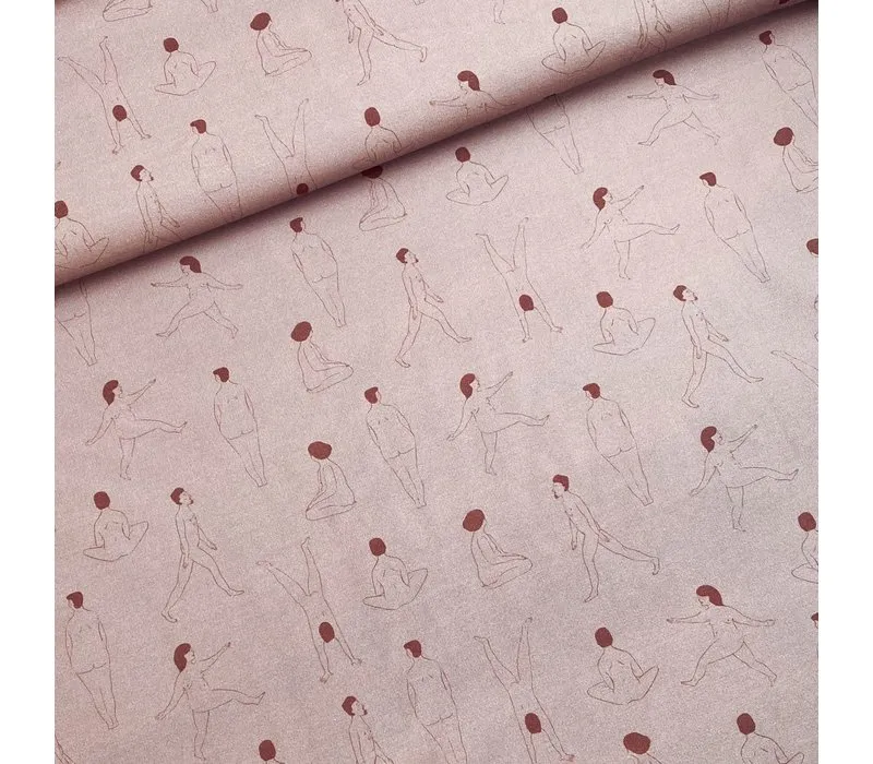 French terry Silhouettes The Anatomy Collection met mensen figuren - Capsule Fabrics