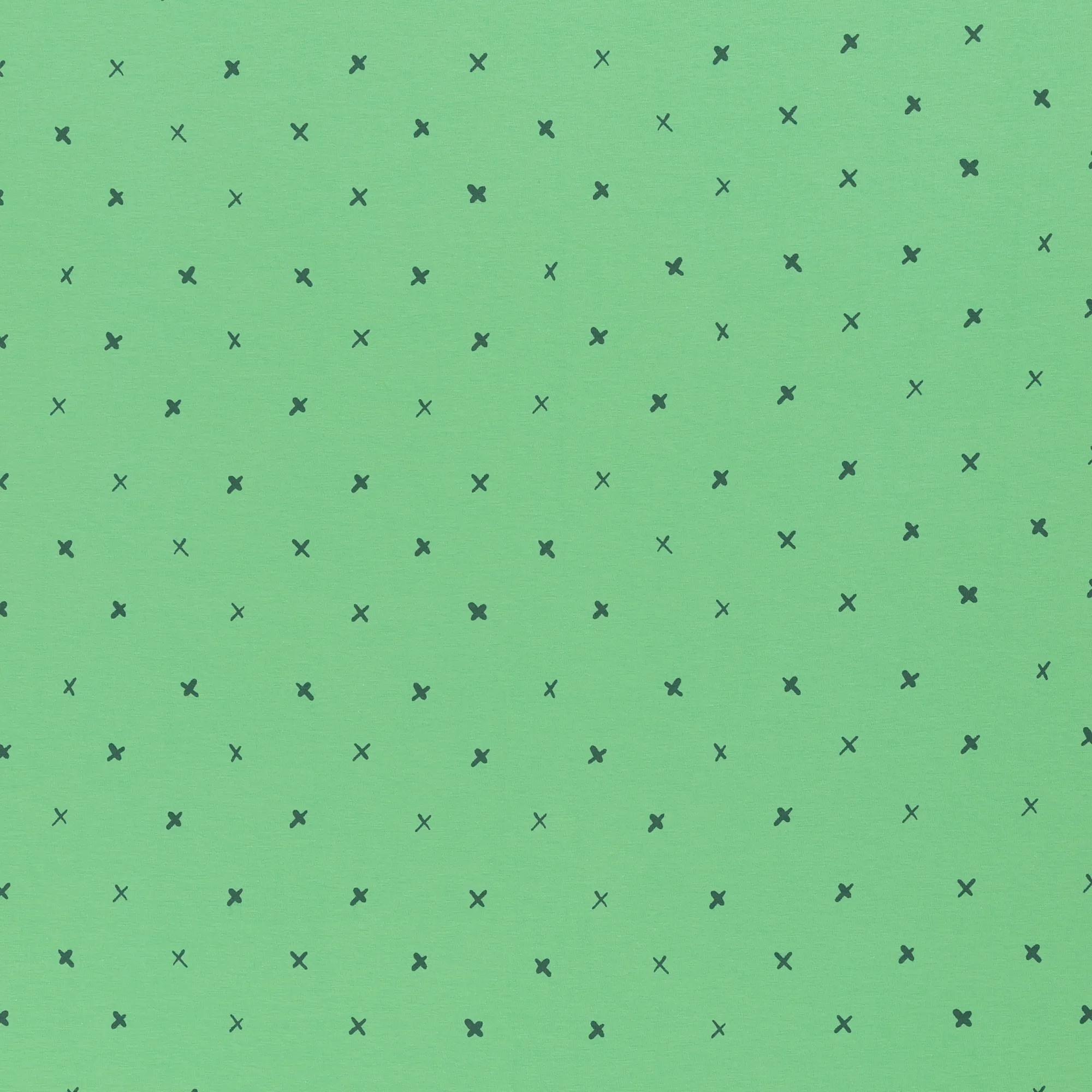 Groene katoen tricot met kruisjes