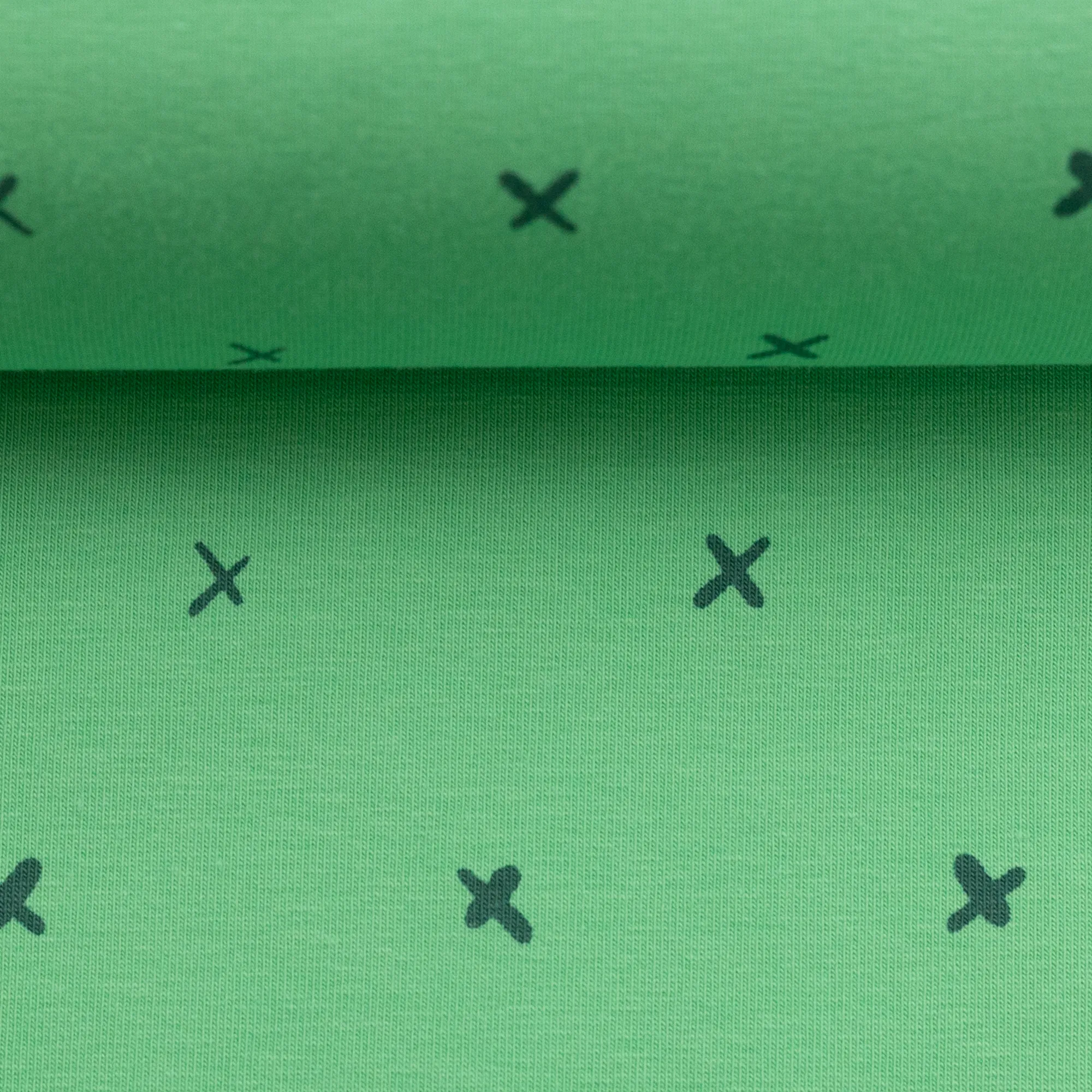 Groene katoen tricot met kruisjes