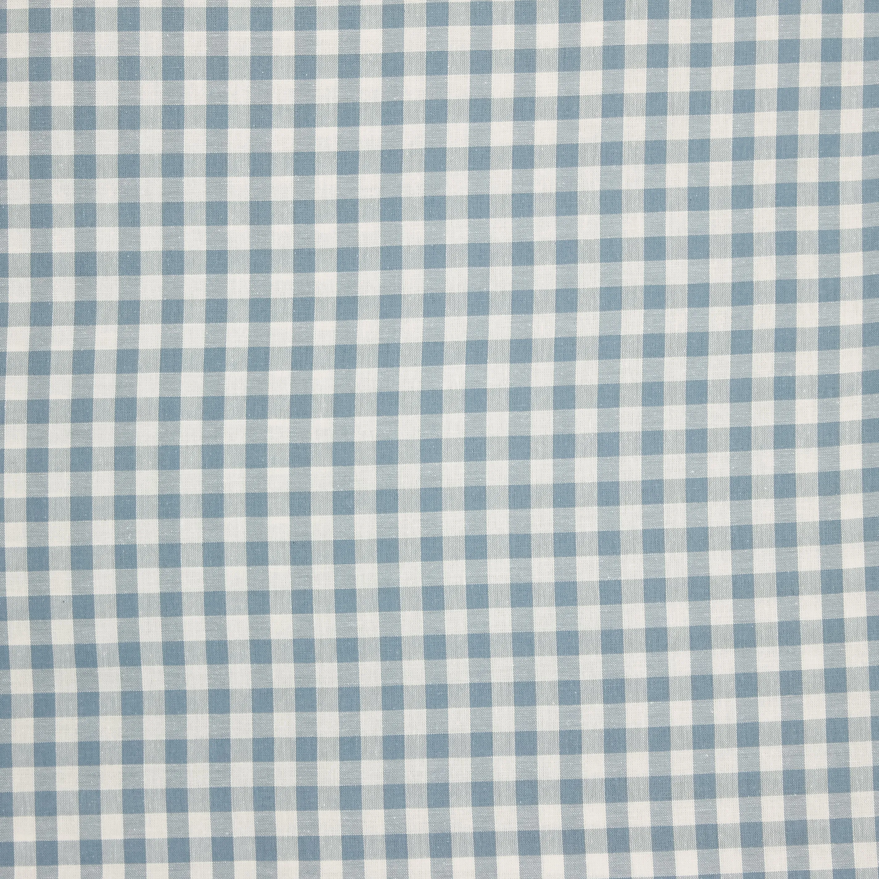 Light sky blue denim katoen grote ruitjes 1.2cm²
