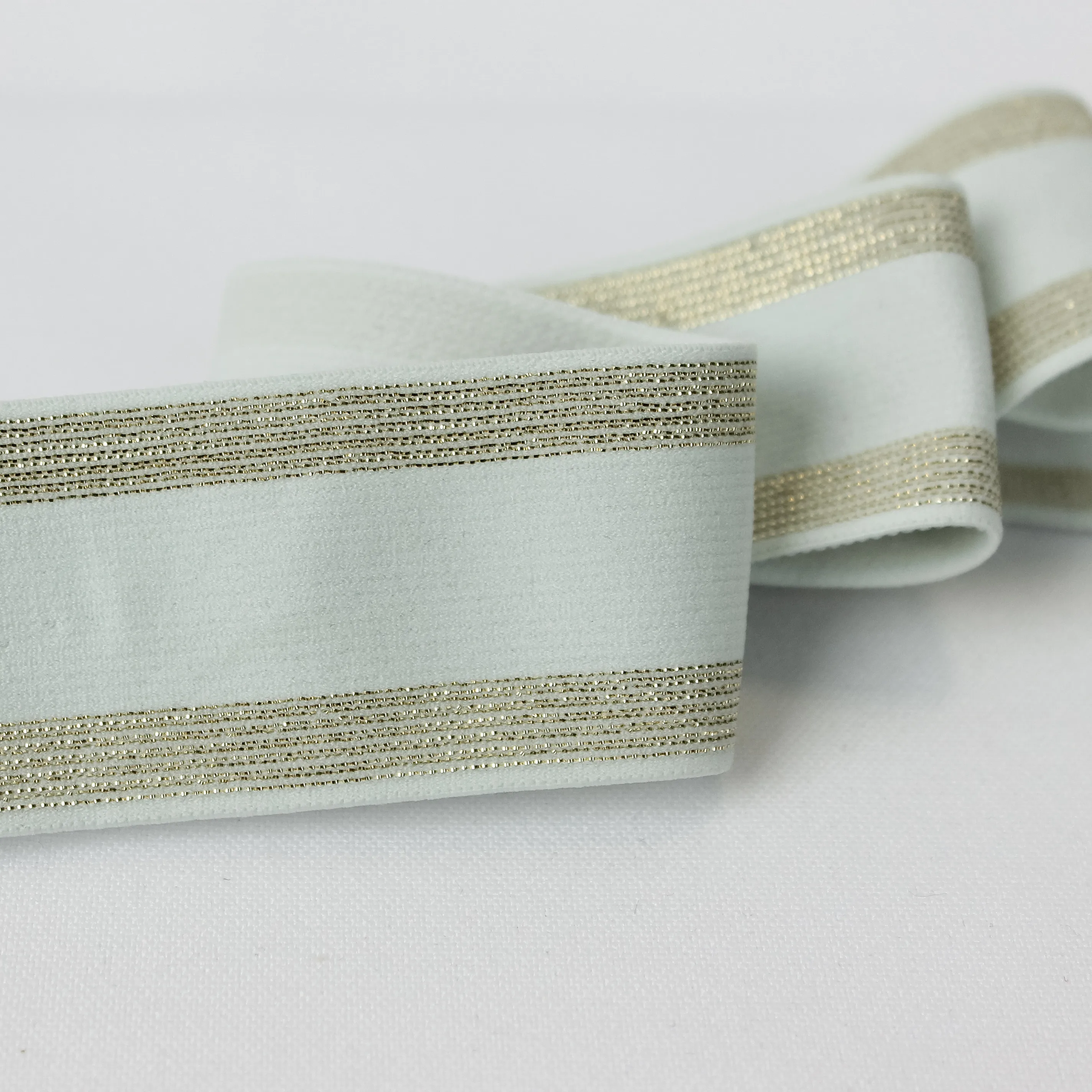 Elastiek gestreept Sage 35mm - Atelier Brunette