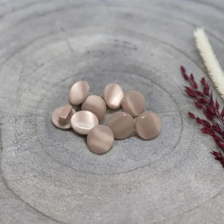 Oudroze glanzende knoopjes met één oogje 10 mm  - Swing Buttons Blush - Atelier Brunette