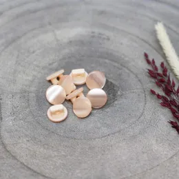 Zalmroze glanzende knoopjes met één oogje 10 mm  - Swing Buttons Powder - Atelier Brunette