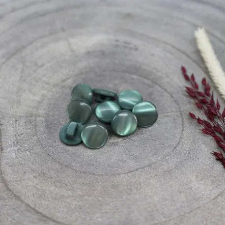 Groene glanzende knoopjes met één oogje 10 mm  - Swing Buttons Cactus - Atelier Brunette