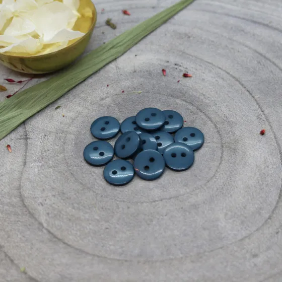 Donkerblauwe knoopjes 12 mm  - Classic Shine Buttons River - Atelier Brunette
