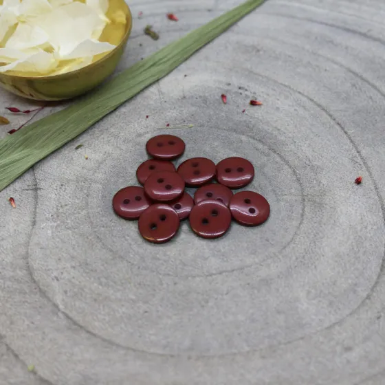 Donkerbruine / bordeaux knoopjes 12 mm  - Classic Shine Buttons Rust - Atelier Brunette