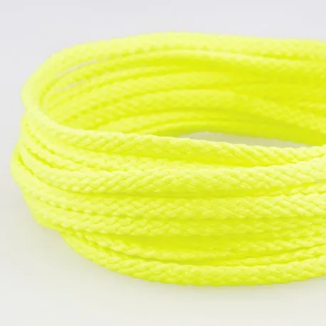Fluo gele platte koord / veter - polyester 5 mm
