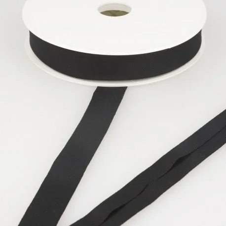 Biais - licht rekbare katoen 2 cm - zwart