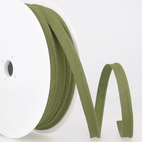 Kaki groene paspelband / piping - 2 mm dikte - 10 mm breed