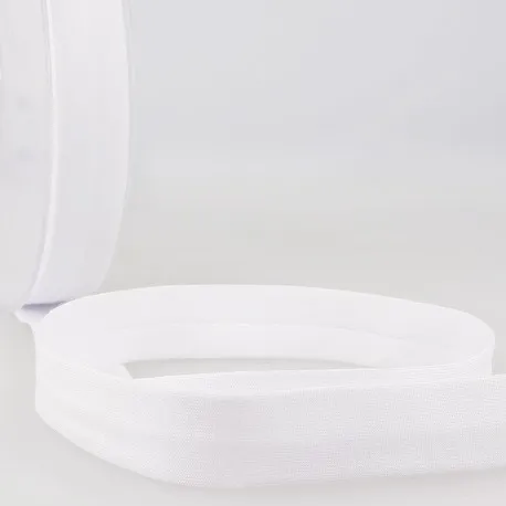 Biais - licht rekbare katoen 2 cm - wit