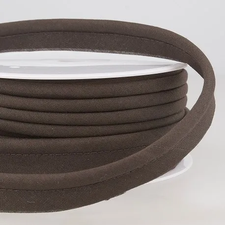 Donkerbruine (koffiekleur) paspelband / piping - 5 mm dikte - 18 mm breed