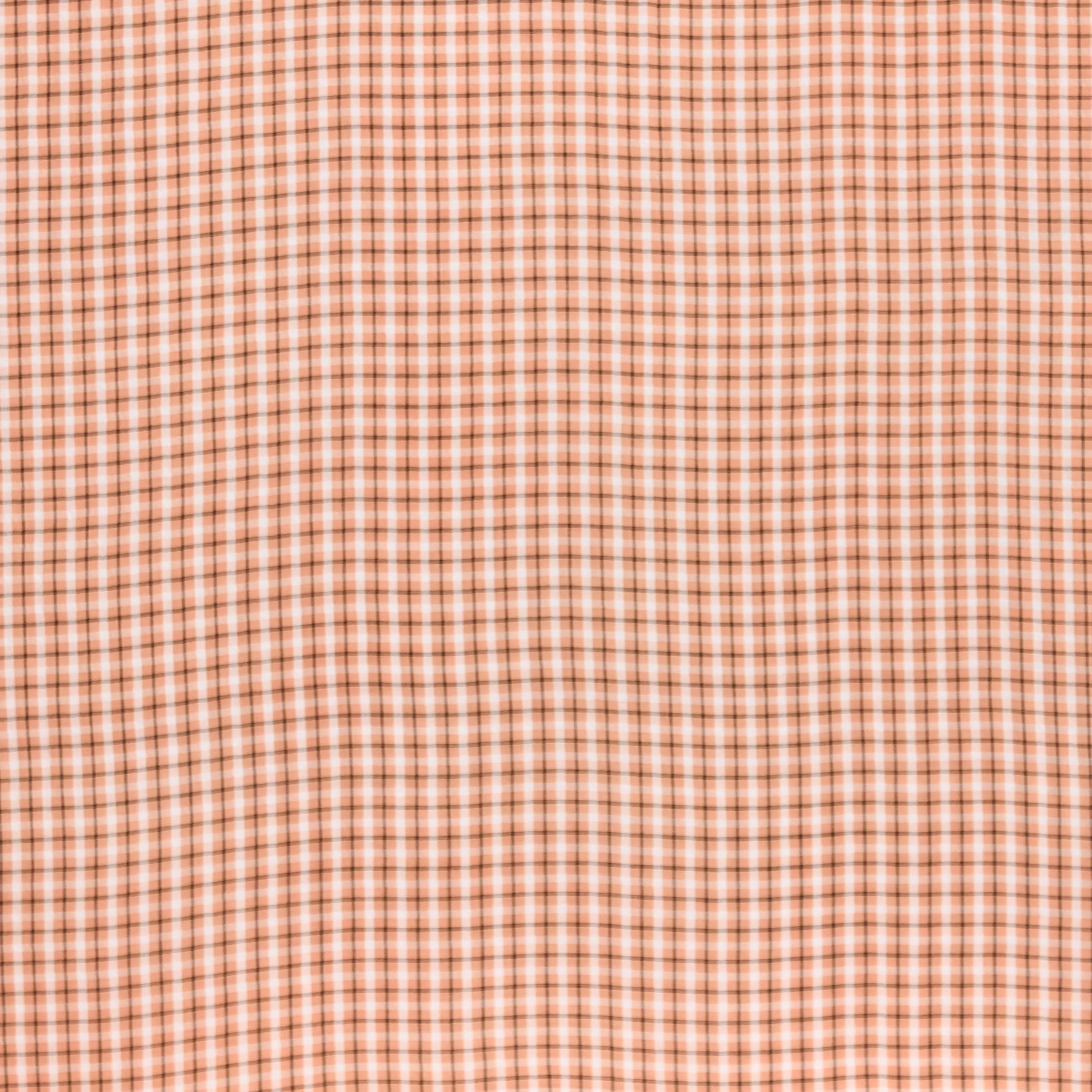 Searsucker viscose oranje met ruitjes