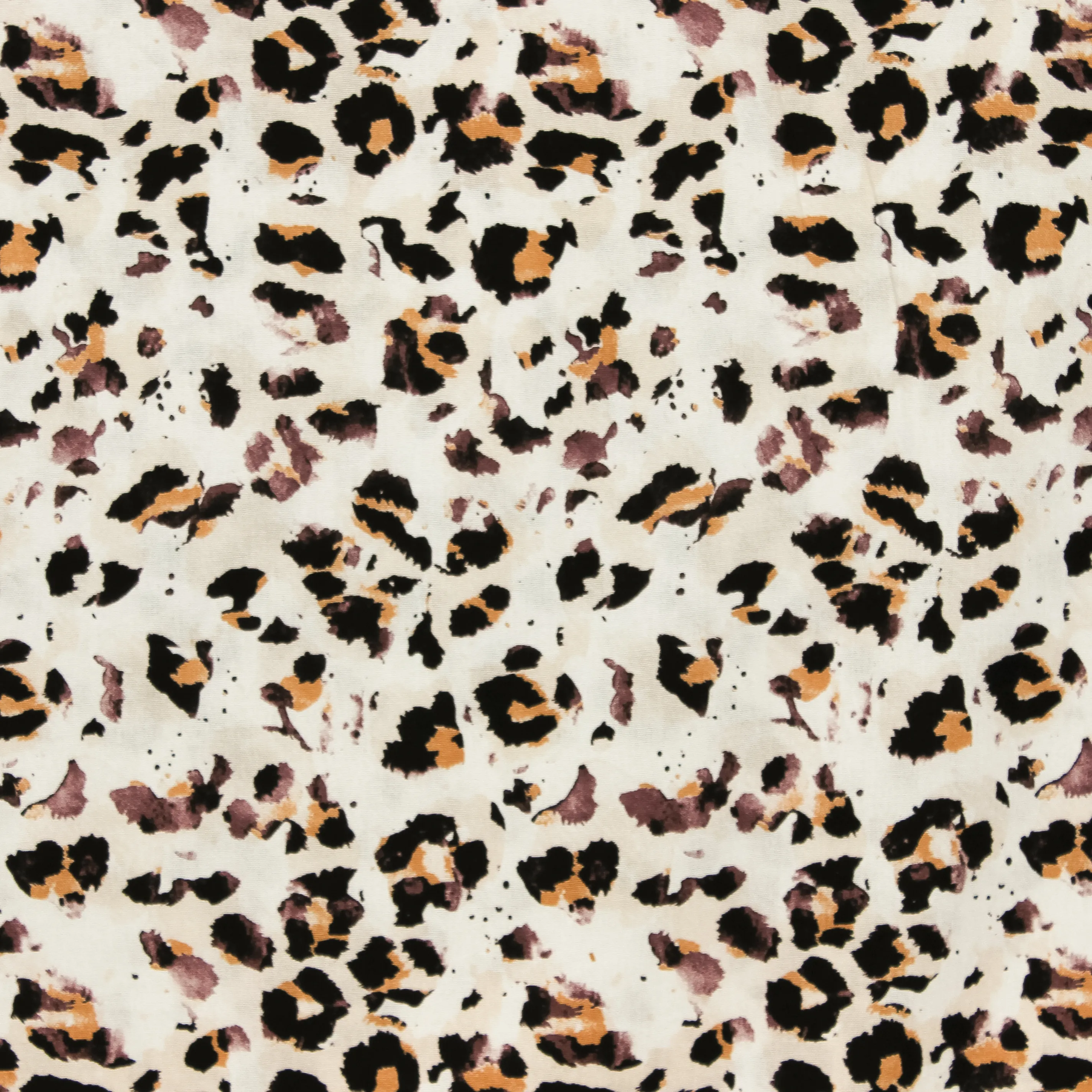 Viscose linnen wit met luipaardpatroon - B*Trendy