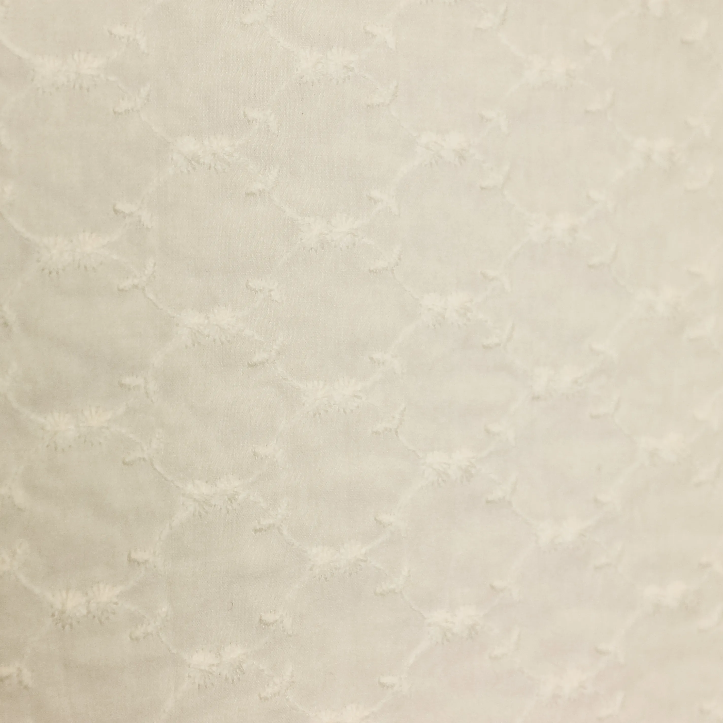 Katoen broderie wit kleine bloemetjes