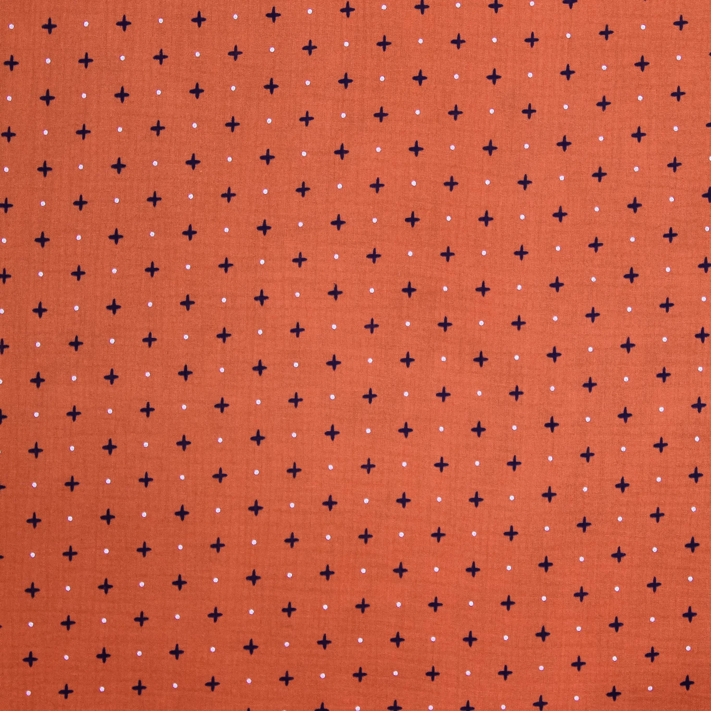 Double gauze bruin 'kruisjes en puntjes' - Poppy