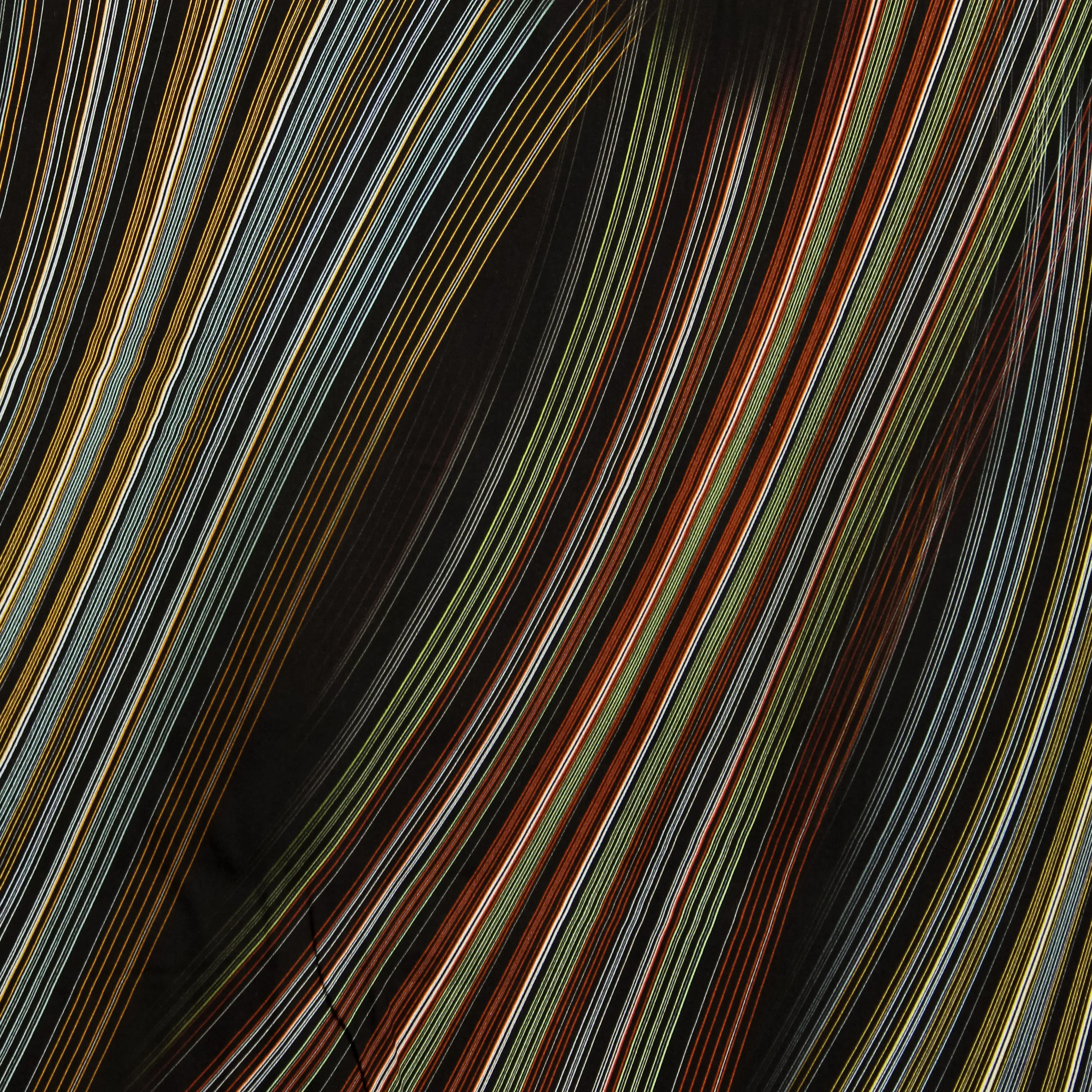 Viscose zwart met gekleurde lijnen