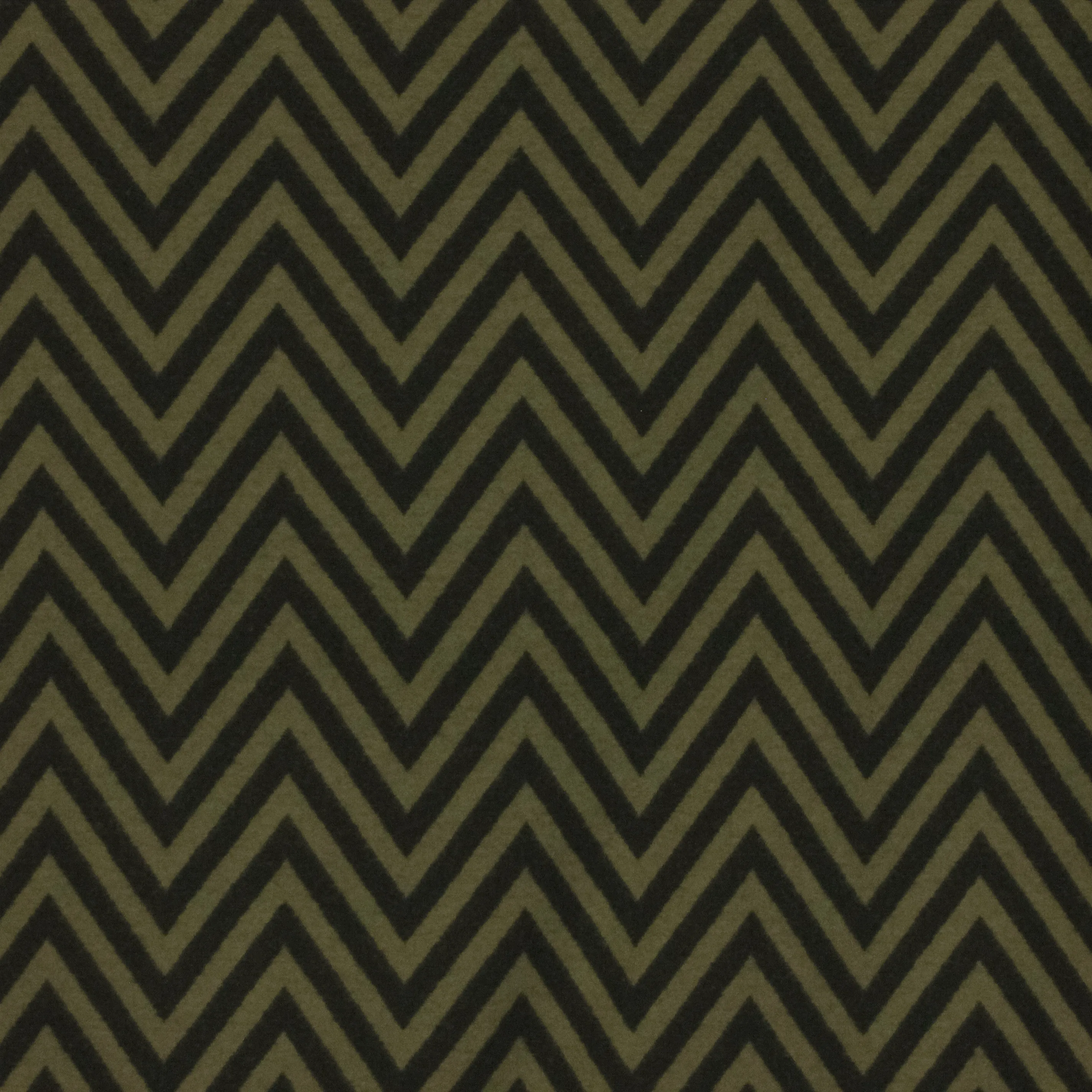 Polyester tricot kaki/ zwart chevron patroon  - zachte voorzijde