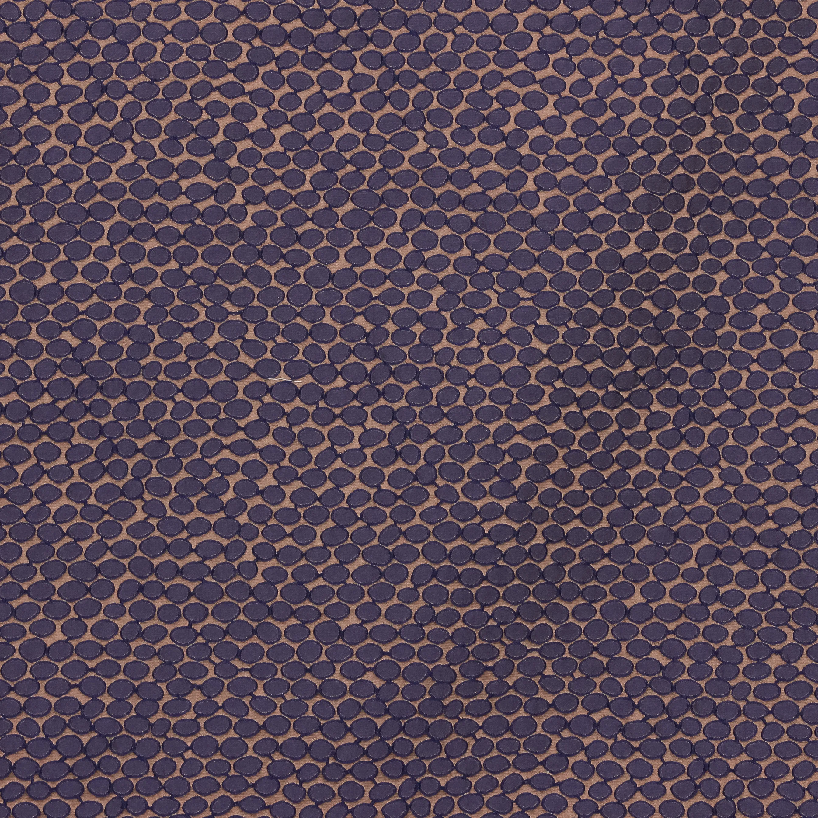 Jacquard bruin met paarse bolletjes