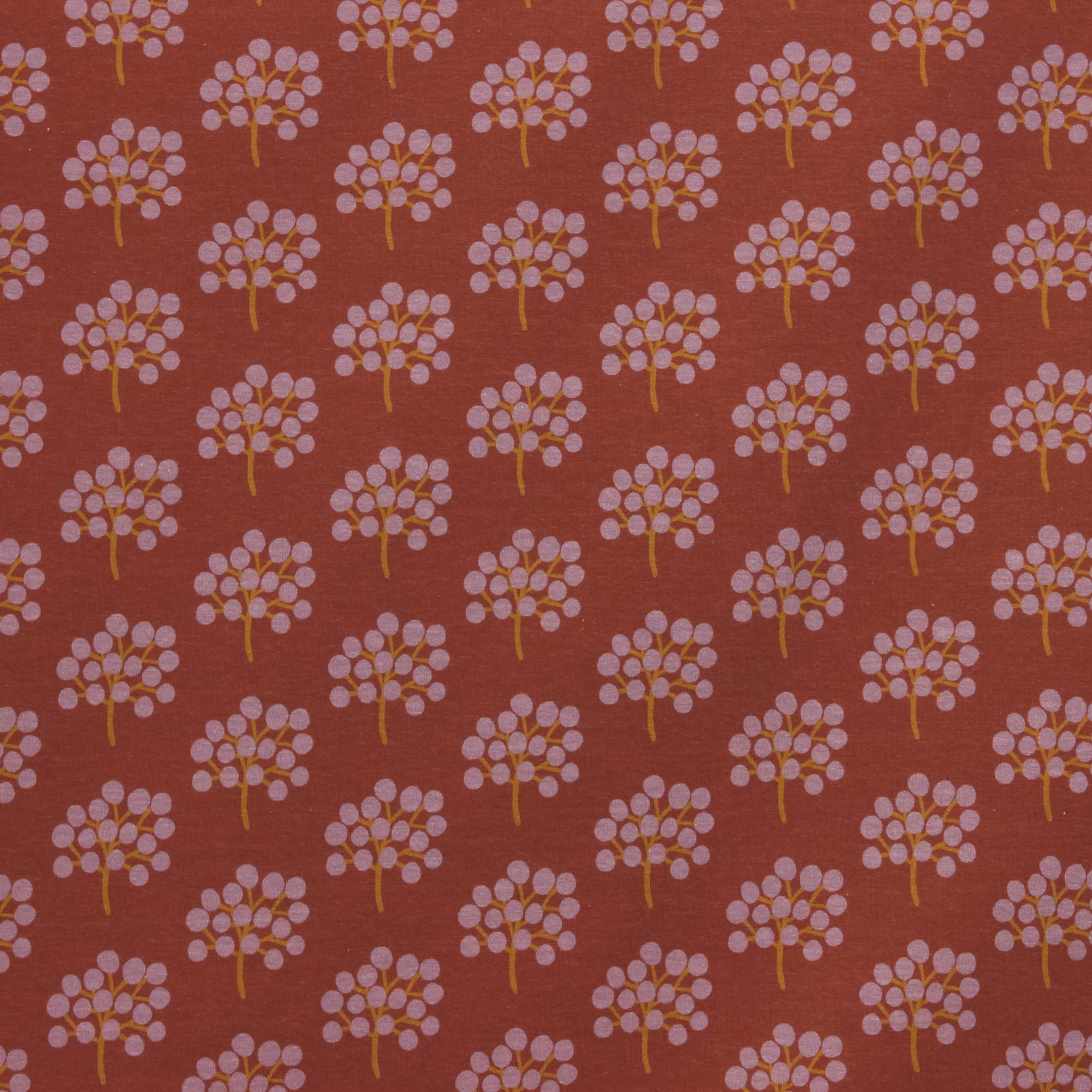 Tricot bruin met abstracte bomen