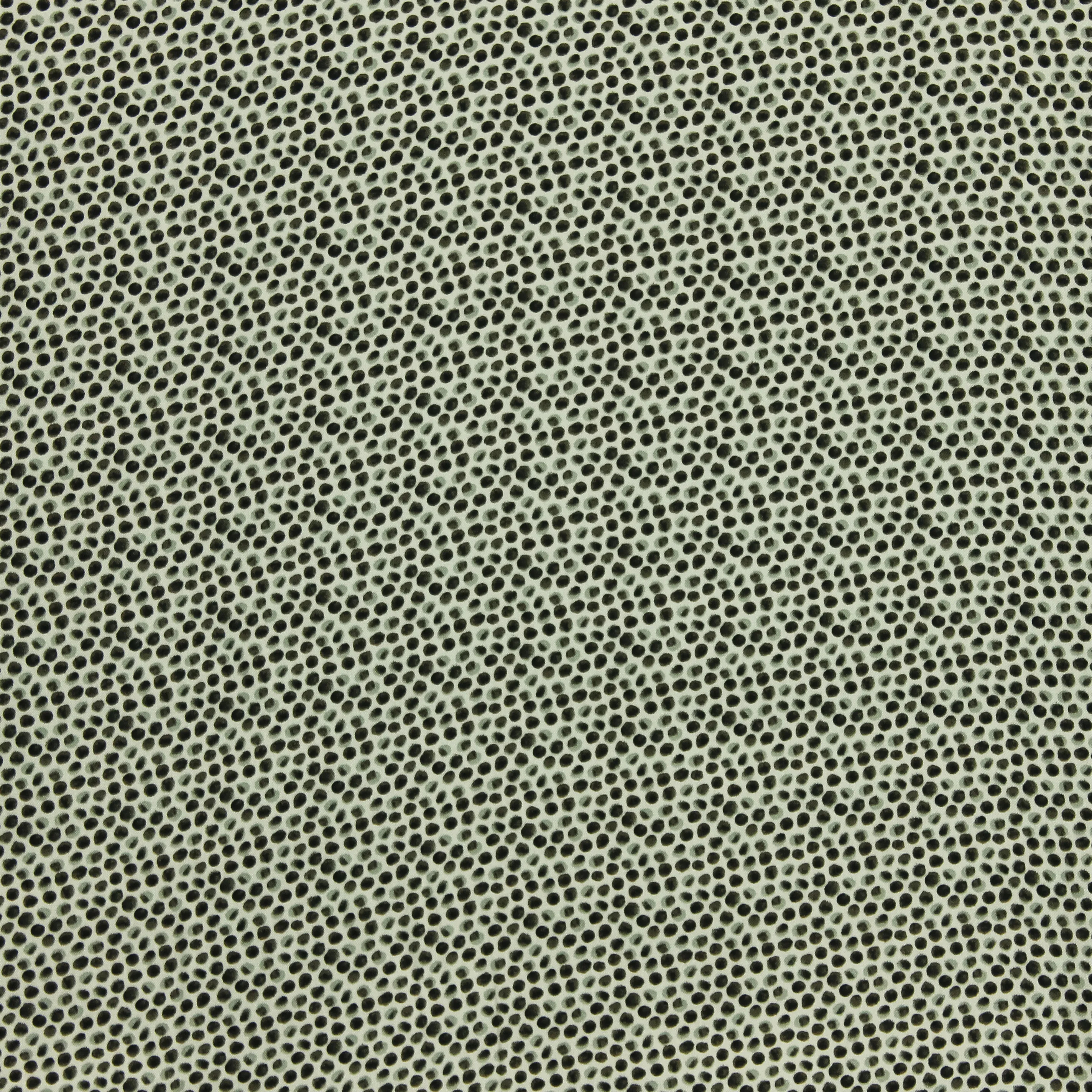 Viscose twill wit met groen/zwarte bolletjes