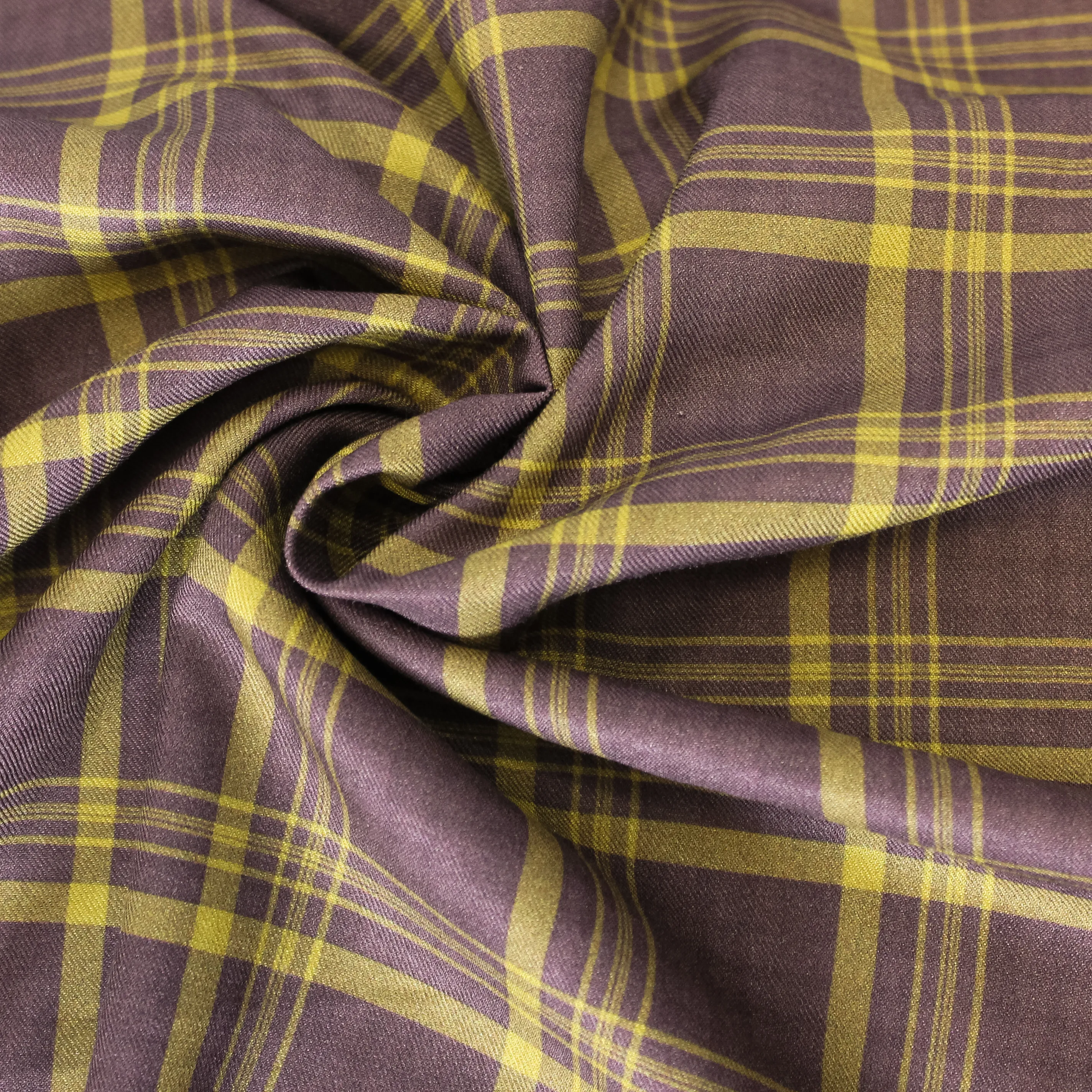 Viscose paars met gele ruiten - La Maison Victor