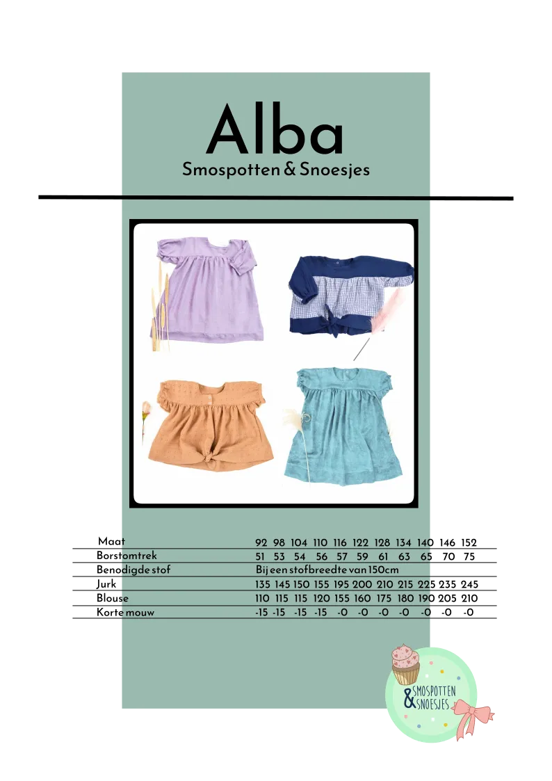 Patroon oversized jurk / blouse voor kinderen - 'Alba' - Smospotten & Snoesjes