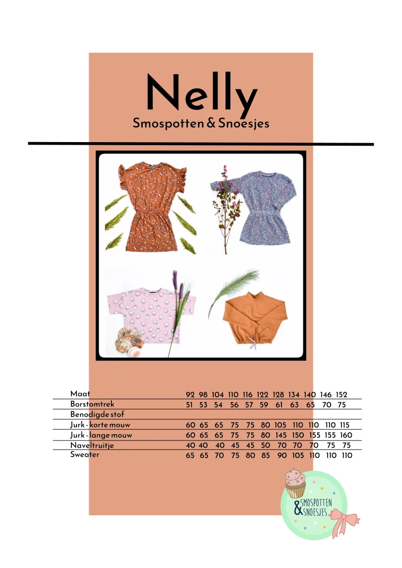 Patroon jurk, naveltruitje of sweater voor kinderen - 'Nelly' - Smospotten & Snoesjes