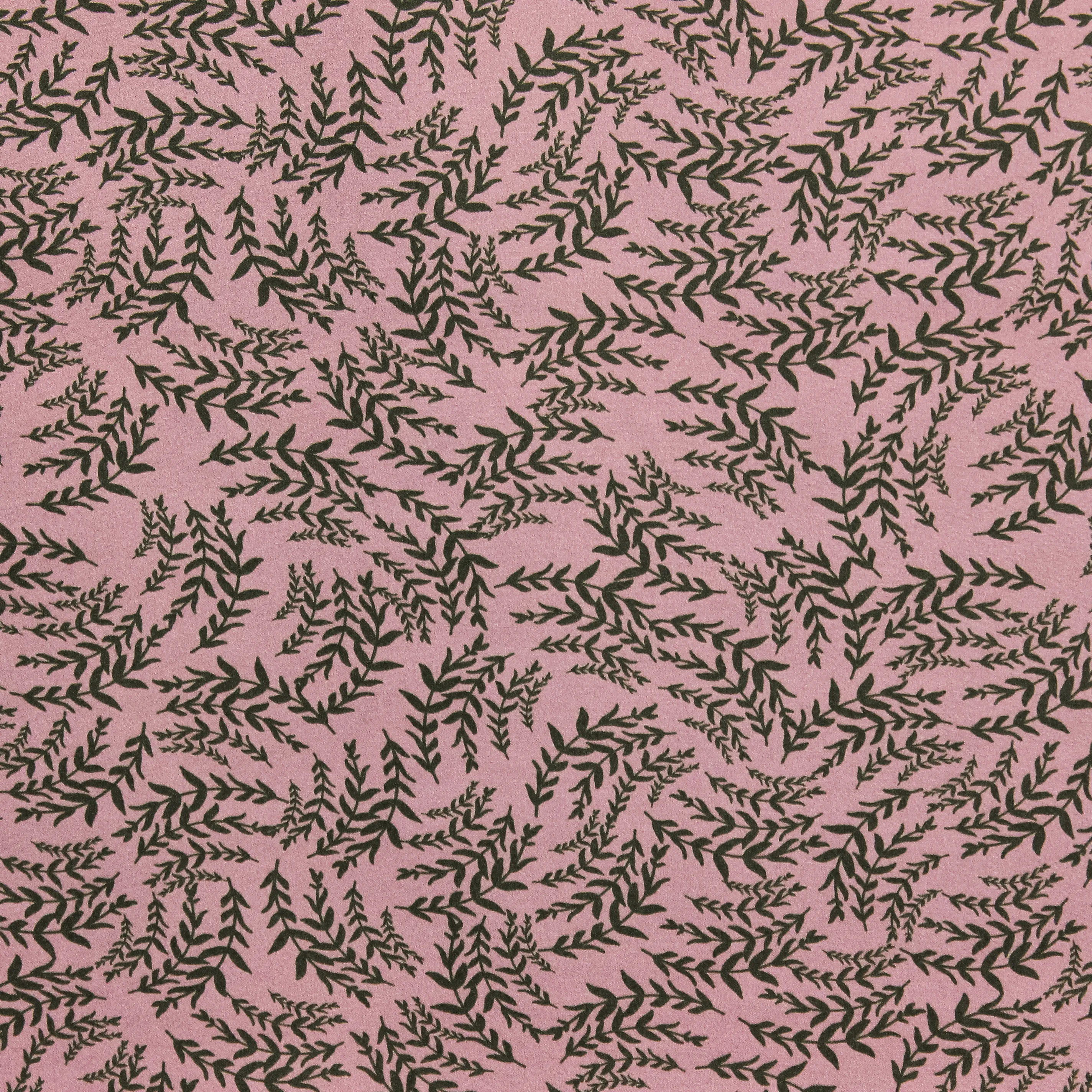 Viscose roze met groene blaadjes