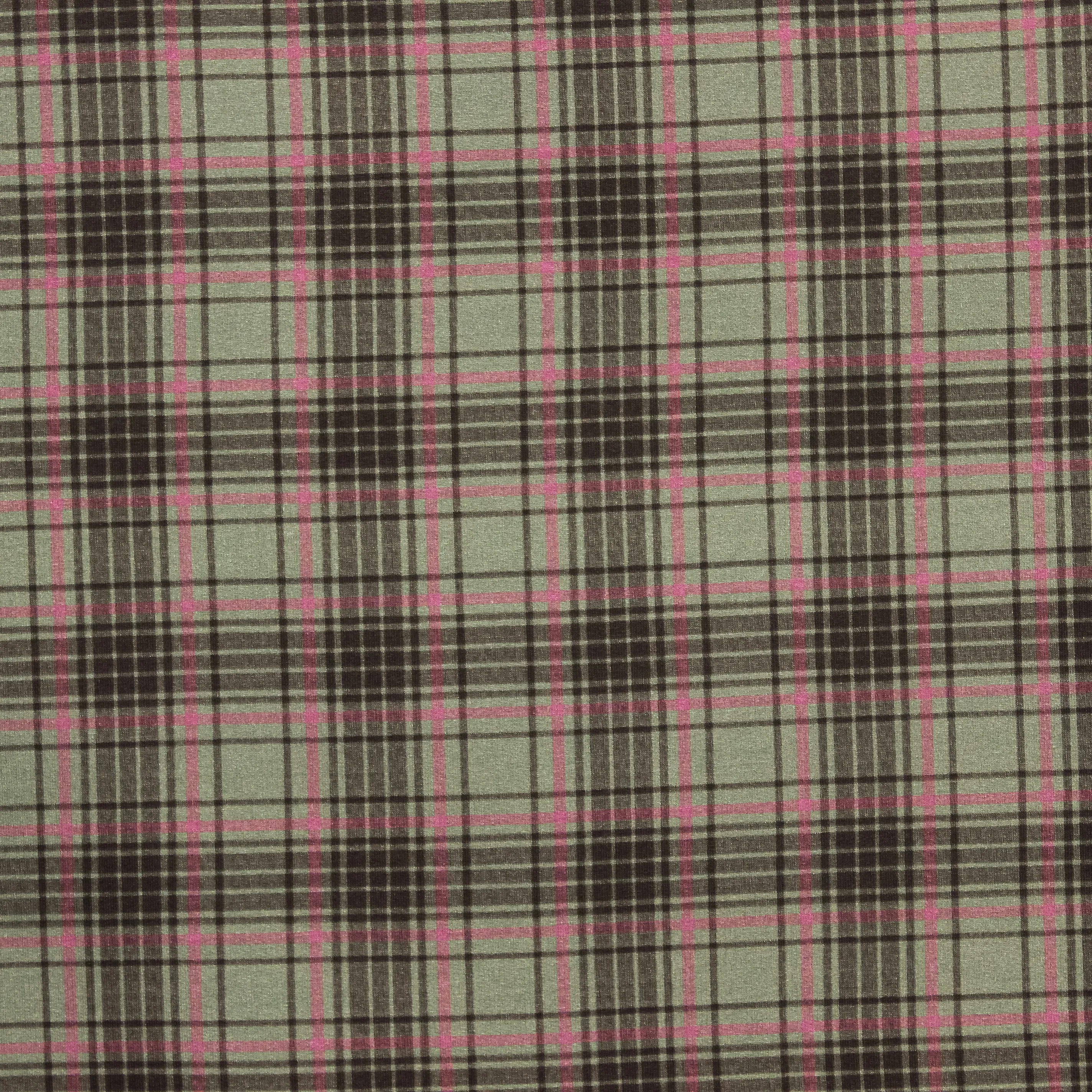 French terry met ruitjes in roze en zwart - La Maison Victor