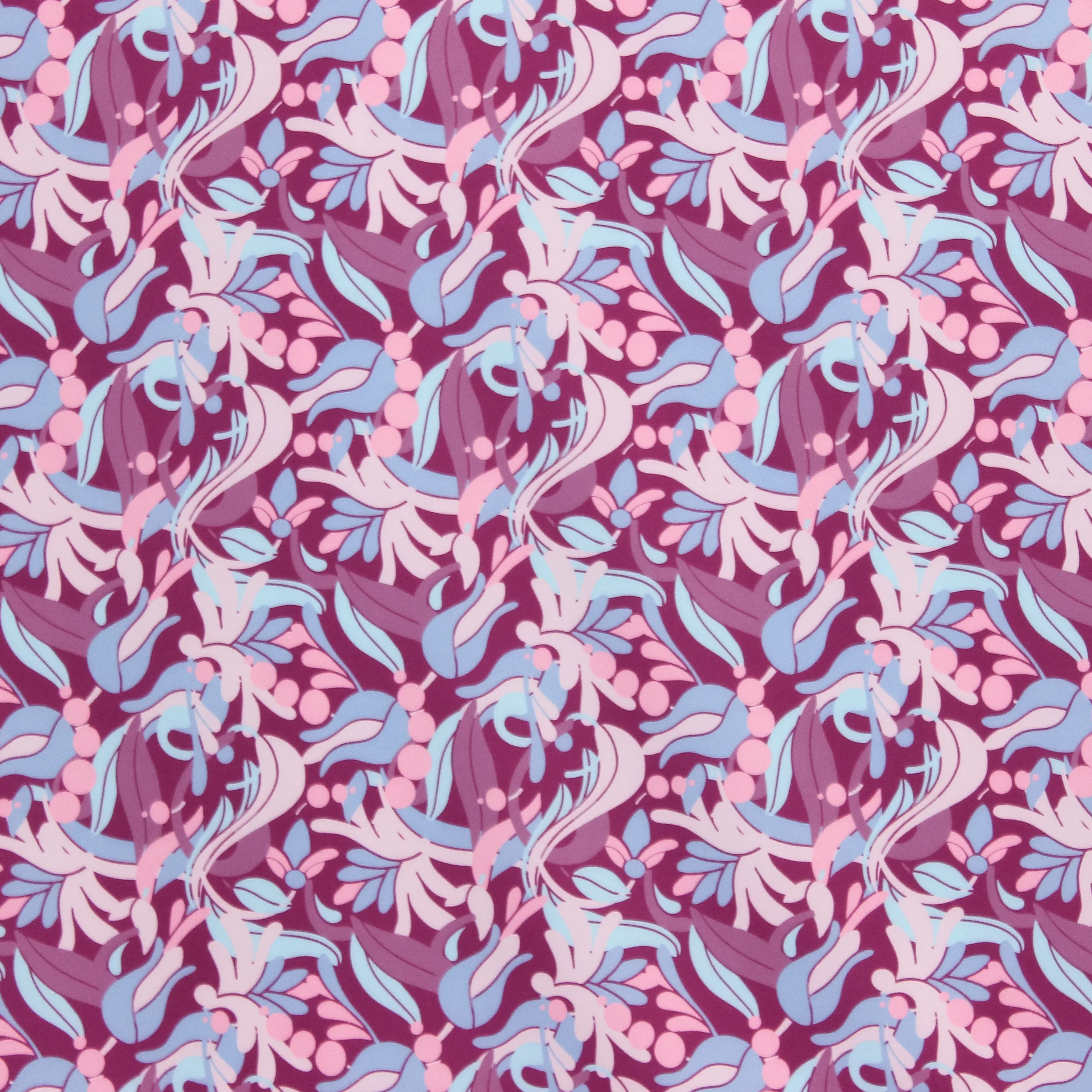 Polyester stretch met roze bloemen